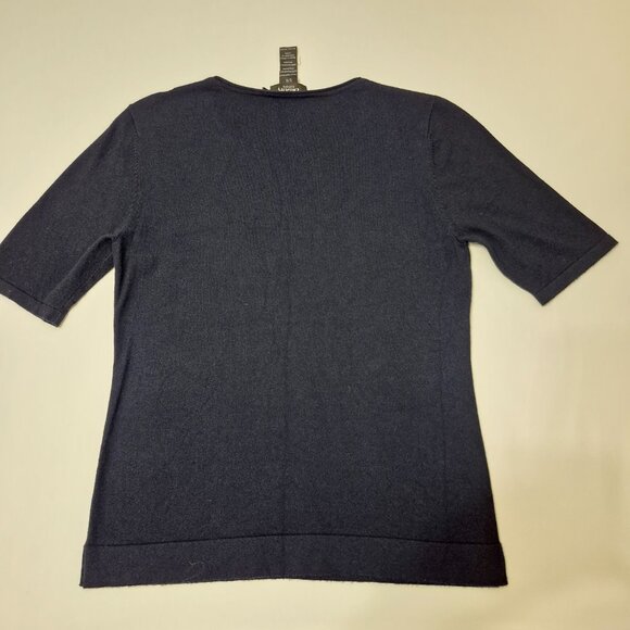 Olsen Dark Blue Heritage Knit Sweater with Modern Star Embellishments - Picture 4 of 5